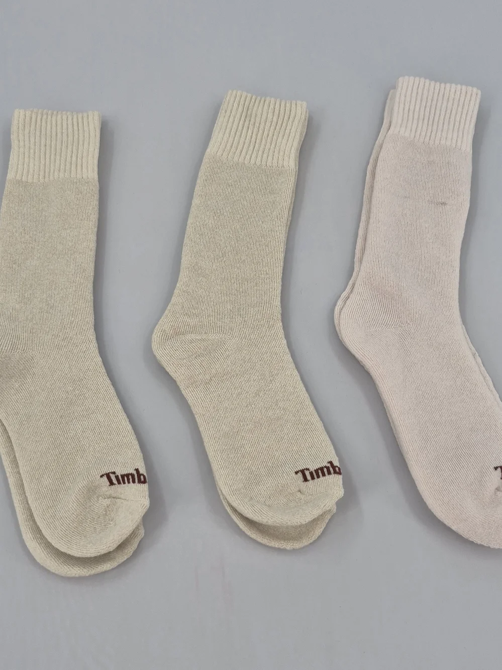 Timberland Unisex Cushioned Crew Socks 4 Pairs - Wool Blend, Light Brown Medium